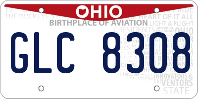 OH license plate GLC8308