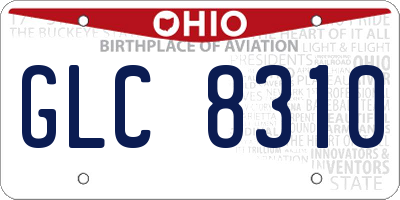 OH license plate GLC8310