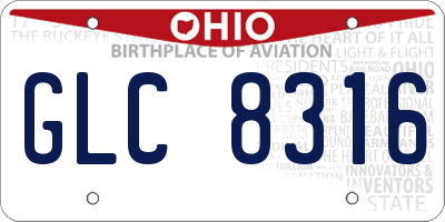 OH license plate GLC8316