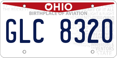 OH license plate GLC8320