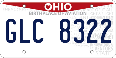 OH license plate GLC8322