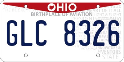 OH license plate GLC8326