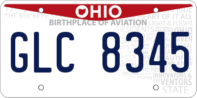 OH license plate GLC8345