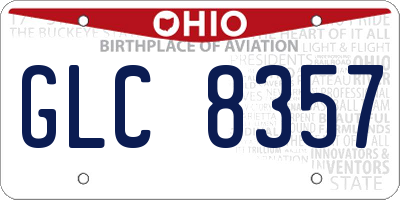 OH license plate GLC8357