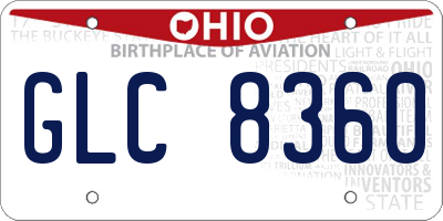 OH license plate GLC8360