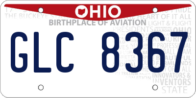 OH license plate GLC8367