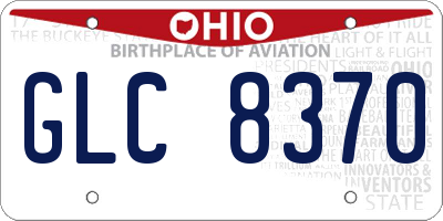 OH license plate GLC8370