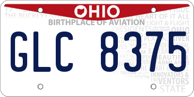 OH license plate GLC8375