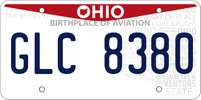 OH license plate GLC8380