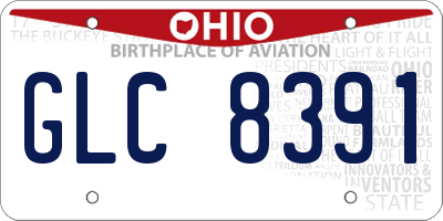 OH license plate GLC8391