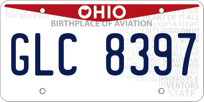 OH license plate GLC8397