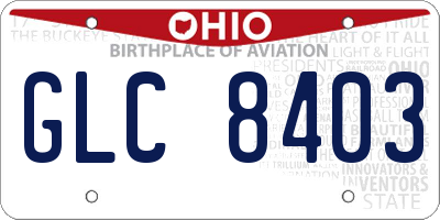 OH license plate GLC8403