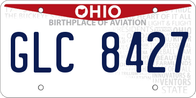 OH license plate GLC8427
