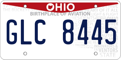 OH license plate GLC8445