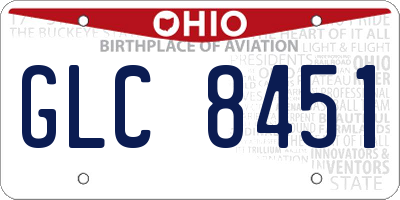 OH license plate GLC8451