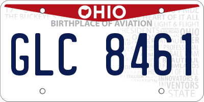 OH license plate GLC8461