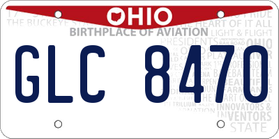 OH license plate GLC8470