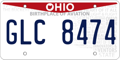 OH license plate GLC8474