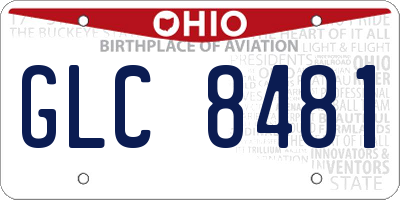 OH license plate GLC8481