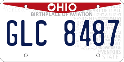 OH license plate GLC8487