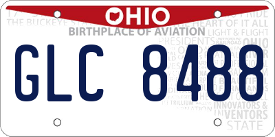 OH license plate GLC8488