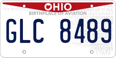 OH license plate GLC8489