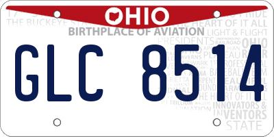 OH license plate GLC8514