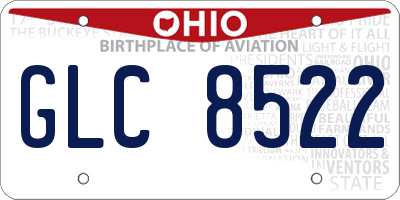 OH license plate GLC8522