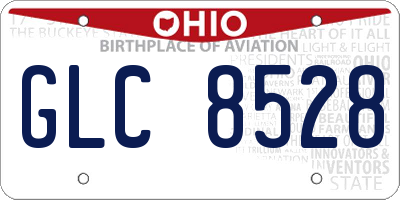 OH license plate GLC8528