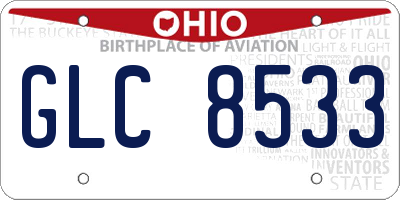 OH license plate GLC8533