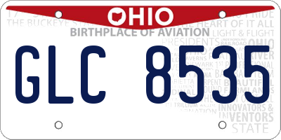 OH license plate GLC8535