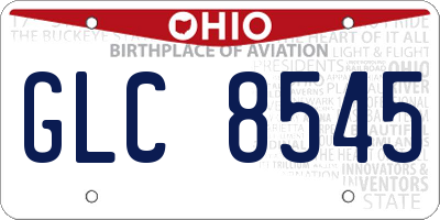 OH license plate GLC8545