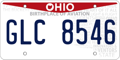 OH license plate GLC8546