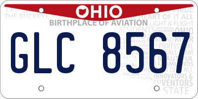 OH license plate GLC8567