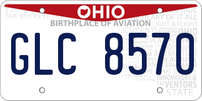 OH license plate GLC8570