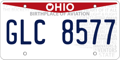 OH license plate GLC8577