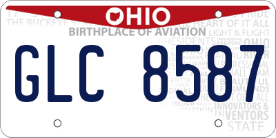 OH license plate GLC8587