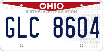 OH license plate GLC8604