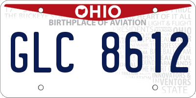OH license plate GLC8612