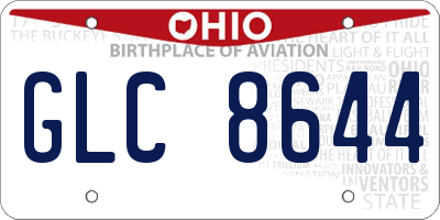 OH license plate GLC8644