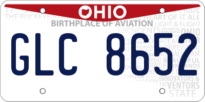 OH license plate GLC8652
