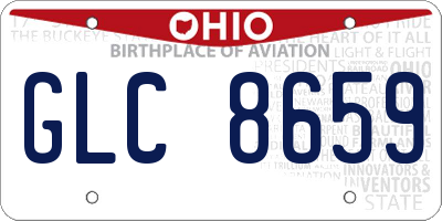 OH license plate GLC8659