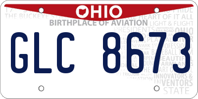 OH license plate GLC8673