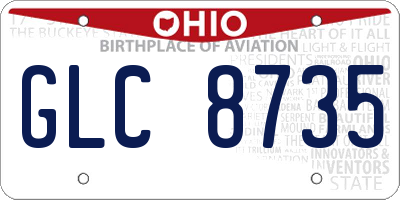 OH license plate GLC8735
