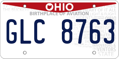 OH license plate GLC8763