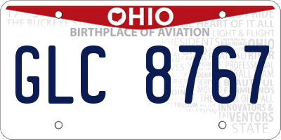 OH license plate GLC8767