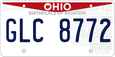 OH license plate GLC8772