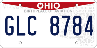 OH license plate GLC8784