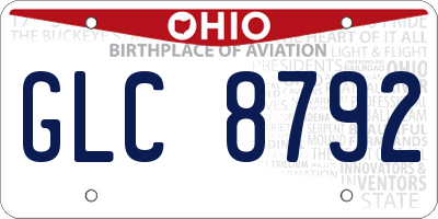 OH license plate GLC8792