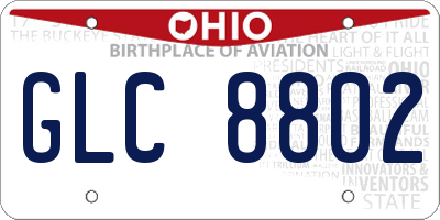 OH license plate GLC8802